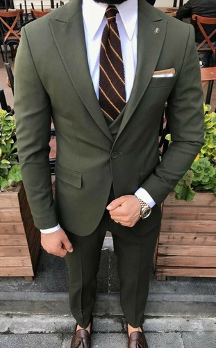 Slim fit herrenanzug - in, grün