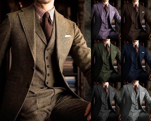 Herren dünner tweed anzug - dünner,