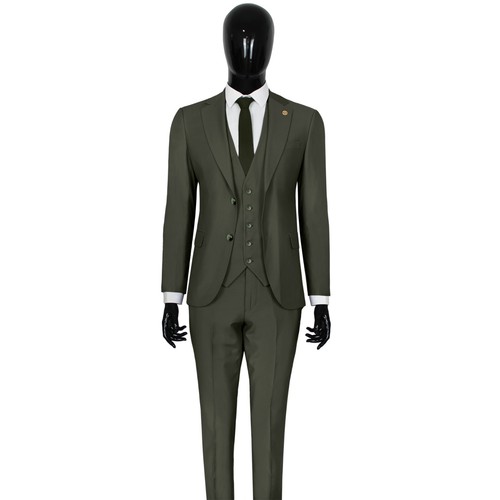 Slim fit herrenanzug khaki - slim,