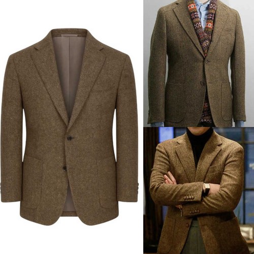 Herrensakko fischgrät tweed - fischgrät,